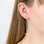 Hanging cross earrings